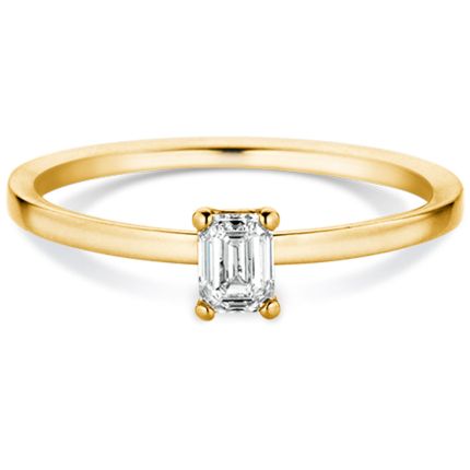 Verlobungsring aus Gold mit 0,5 ct Labor Diamant im Baguette - Schliff