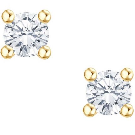 Diamant Ohrringe aus Gelbgold mit zusammen 0,08 ct w/si Brillanten in 4er Krappe