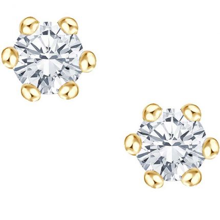Diamant Ohrringe aus Gelbgold mit zusammen 0,08 ct w/si Brillanten in 6er Krappe