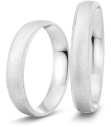 Ringpaar aus Silber mit Millgriff in 4 mm