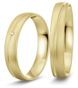 Ringpaar aus Gold mit breiter Rille