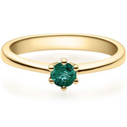 Verlobungsring 9918001 mit 0,25 ct Smaragd aus Gelbgold