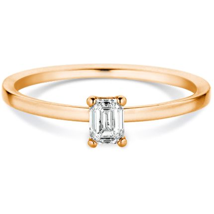 Verlobungsring aus Roségold mit 0,5 ct Labor Diamant im Baguette - Schliff