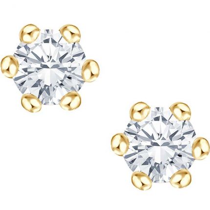 Diamant Ohrringe aus Gelbgold mit zusammen 0,18 ct w/si Brillanten in 6er Krappe