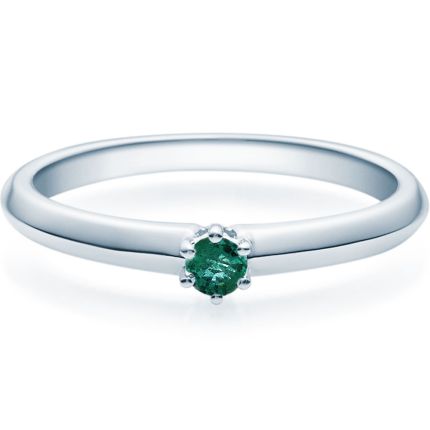 Verlobungsring 9918003 aus 925er Silber mit 0,10 ct Smaragd