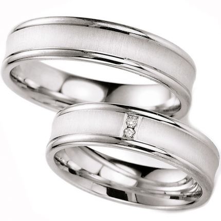 Konkave Ringe Silber mit quermatter Oberfläche