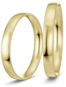 3 mm breite polierte Ringe aus Gold