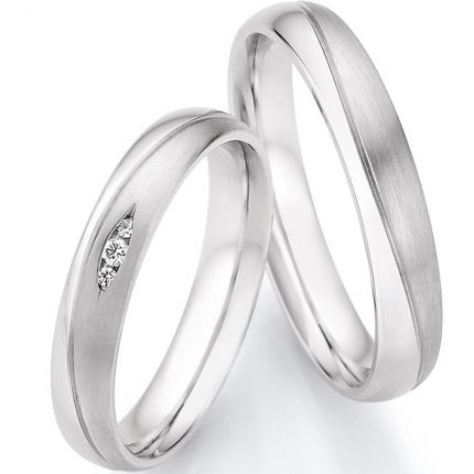 Ringpaar aus Silber mit wahlweise Brillantverlauf
